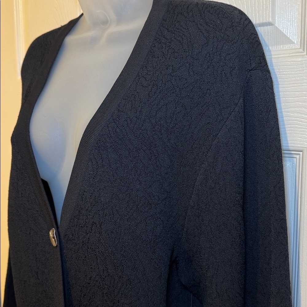 Jones New York Black Dressy Button Closure Cardigan Sweater Size L - Picture 4 of 11